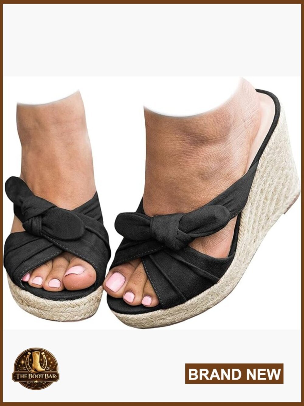 Women's Espadrilles Wedge Sandals Slide Mules Platform Slip On Bow Knot Summer